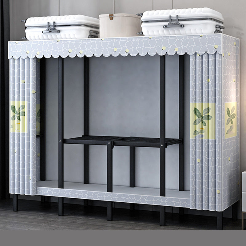 Contemporary Wardrobe Closet with Legs Steel Wardrobe Armoire for Home