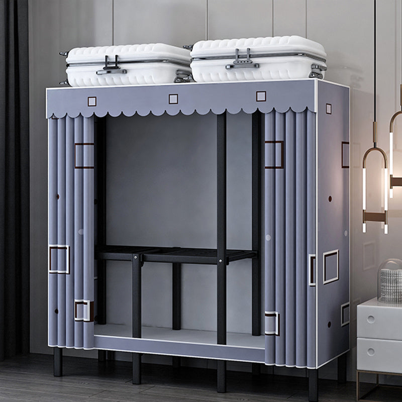 Contemporary Wardrobe Closet with Legs Steel Wardrobe Armoire for Home