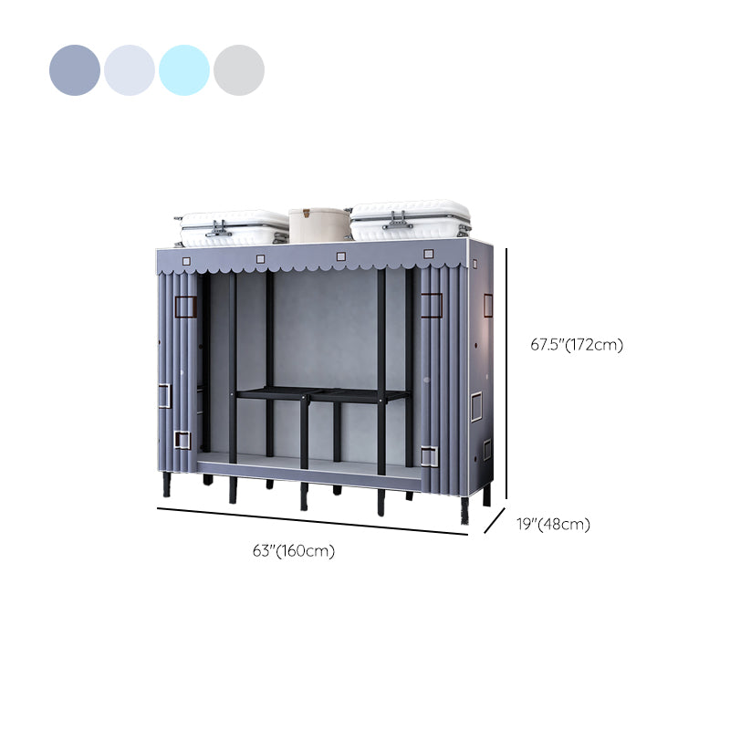 Contemporary Wardrobe Closet with Legs Steel Wardrobe Armoire for Home