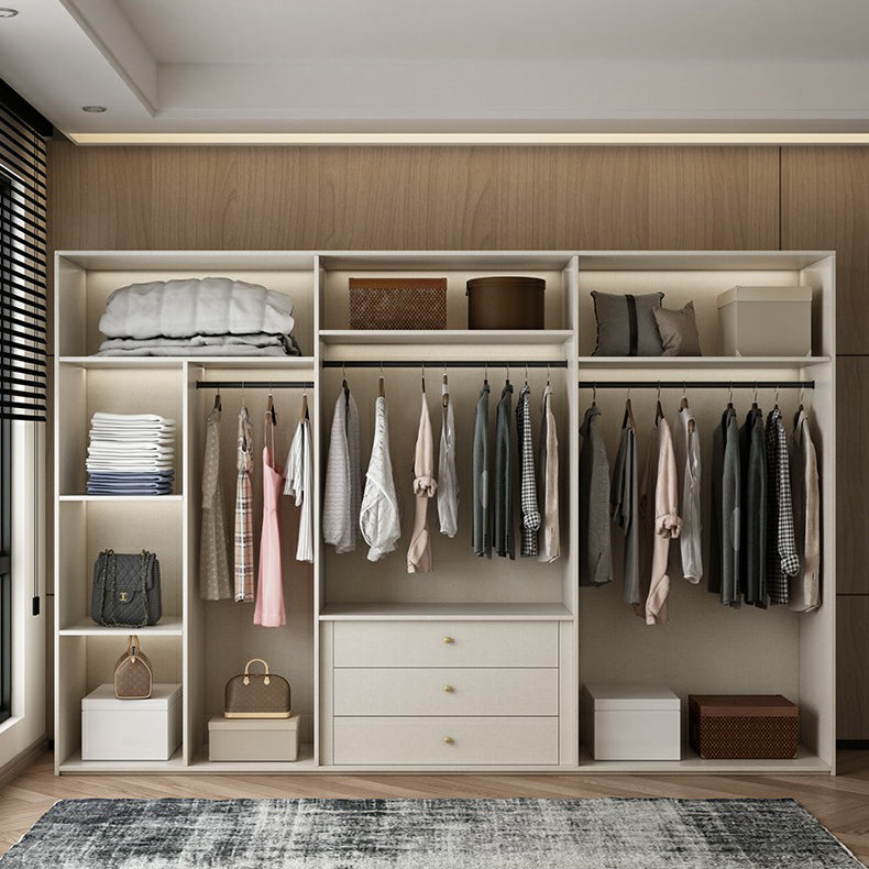 Engineered Wood Wardrobe Cabinet with Drawer Modern Wardrobe Closet