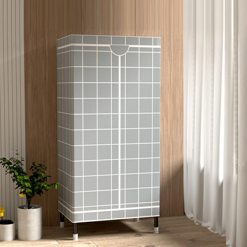 Contemporary Wardrobe Cabinet with Shelves Steel Wardrobe Armoire