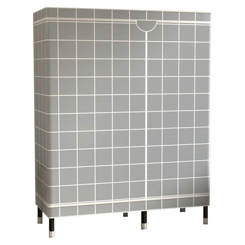 Contemporary Wardrobe Cabinet with Shelves Steel Wardrobe Armoire