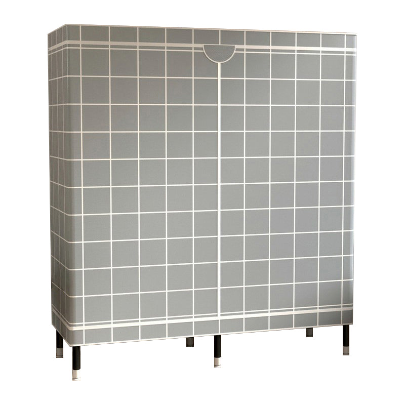 Contemporary Wardrobe Cabinet with Shelves Steel Wardrobe Armoire