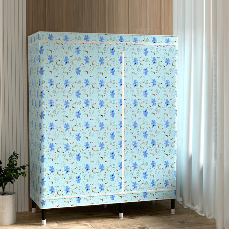 Contemporary Wardrobe Cabinet with Shelves Steel Wardrobe Armoire