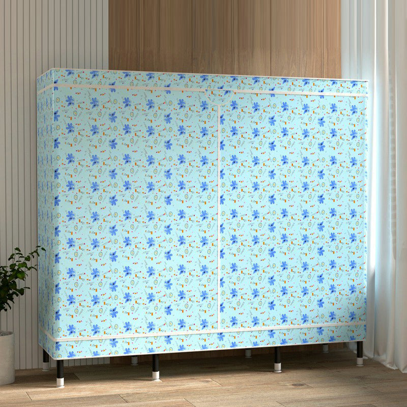 Contemporary Wardrobe Cabinet with Shelves Steel Wardrobe Armoire