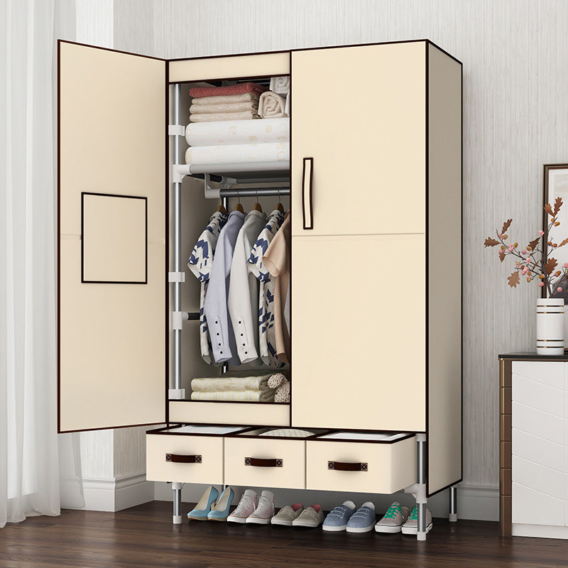 Contemporary Wardrobe Armoire Steel Wardrobe Closet with Legs for Home