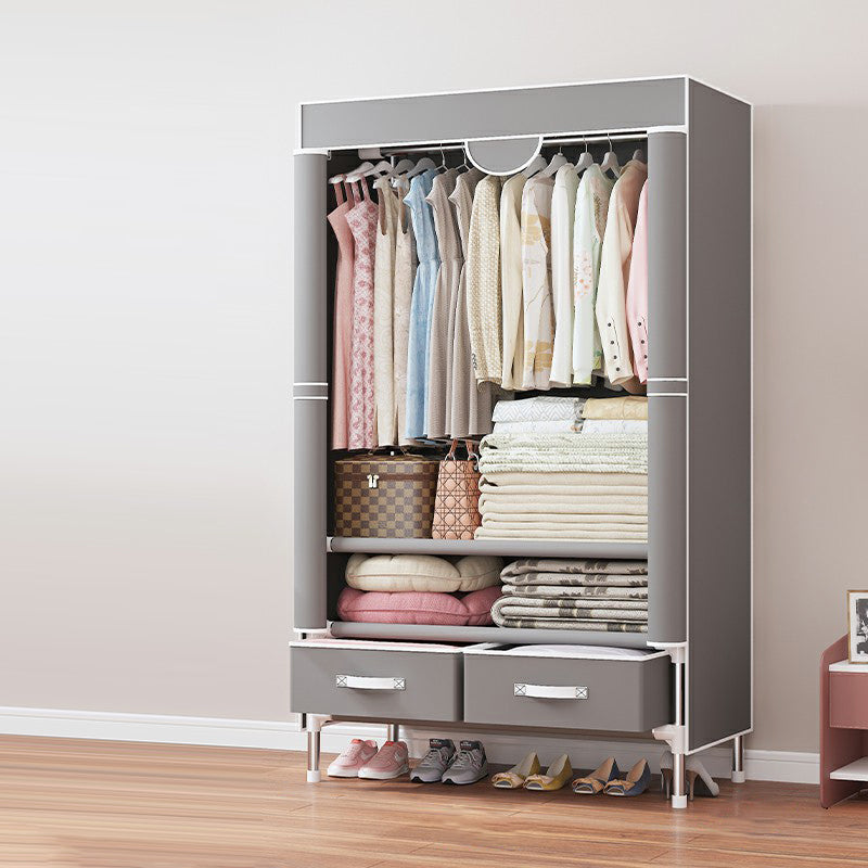 Contemporary Wardrobe Armoire Steel Wardrobe Closet with Legs for Home