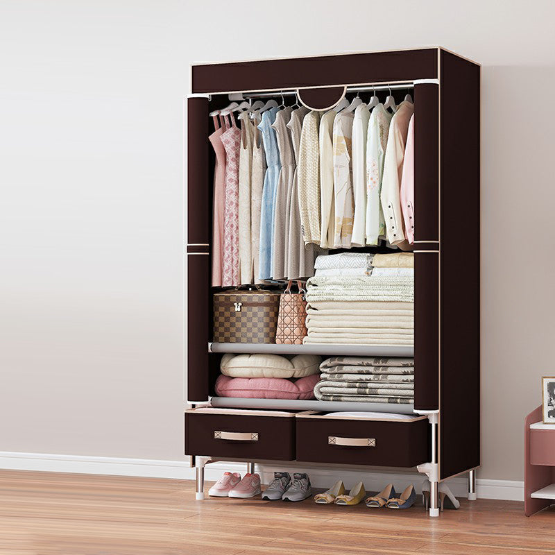Contemporary Wardrobe Armoire Steel Wardrobe Closet with Legs for Home