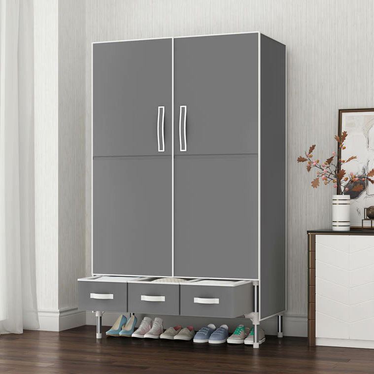 Contemporary Wardrobe Armoire Steel Wardrobe Closet with Legs for Home