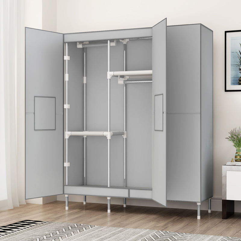 Contemporary Wardrobe Armoire Steel Wardrobe Closet with Legs for Home