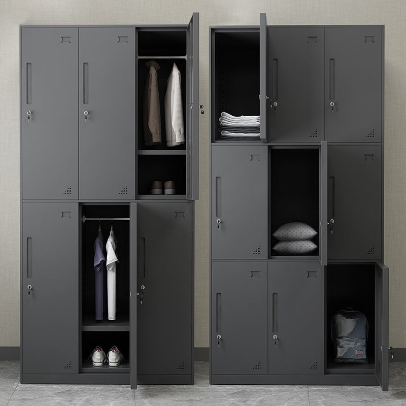 Steel Wardrobe Armoire with Lock Hinged Wardrobe Cabinet for Home