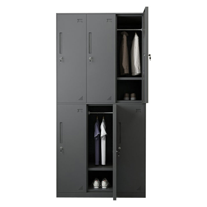 Steel Wardrobe Armoire with Lock Hinged Wardrobe Cabinet for Home