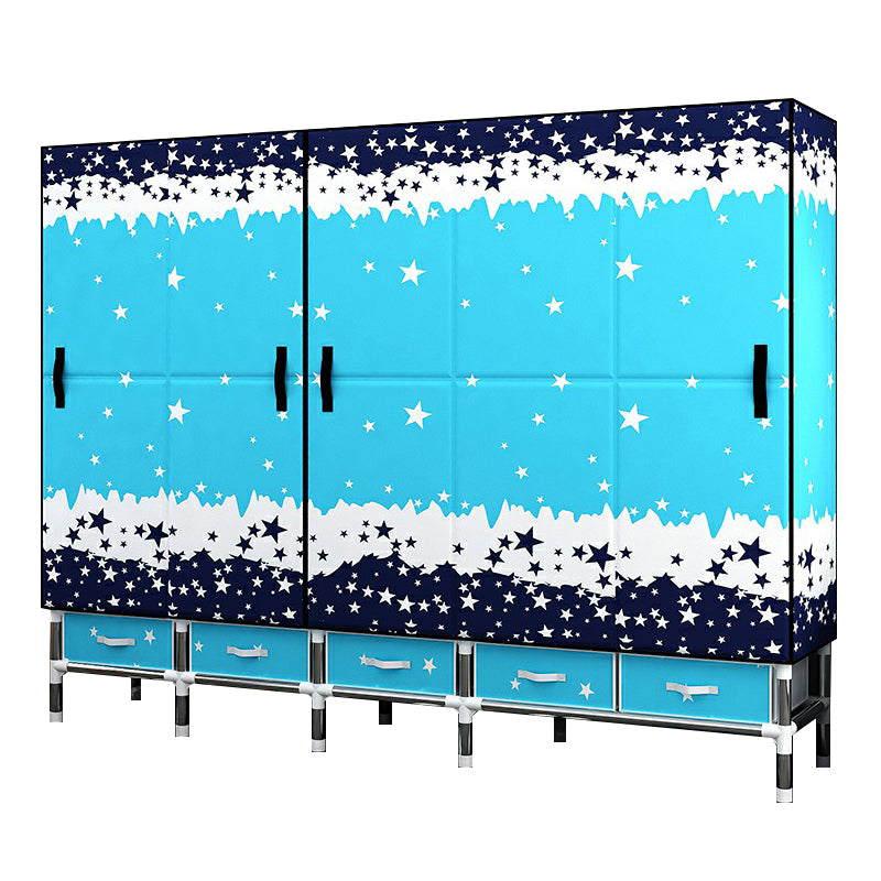 Contemporary Wardrobe Cabinet with Legs Steel Wardrobe Armoire