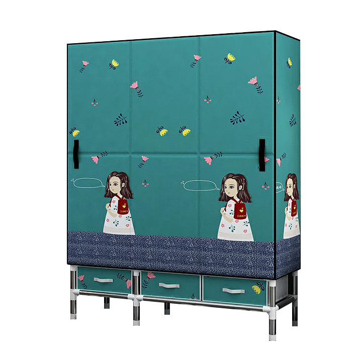 Contemporary Wardrobe Cabinet with Legs Steel Wardrobe Armoire