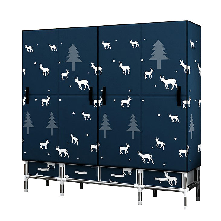 Contemporary Wardrobe Cabinet with Legs Steel Wardrobe Armoire