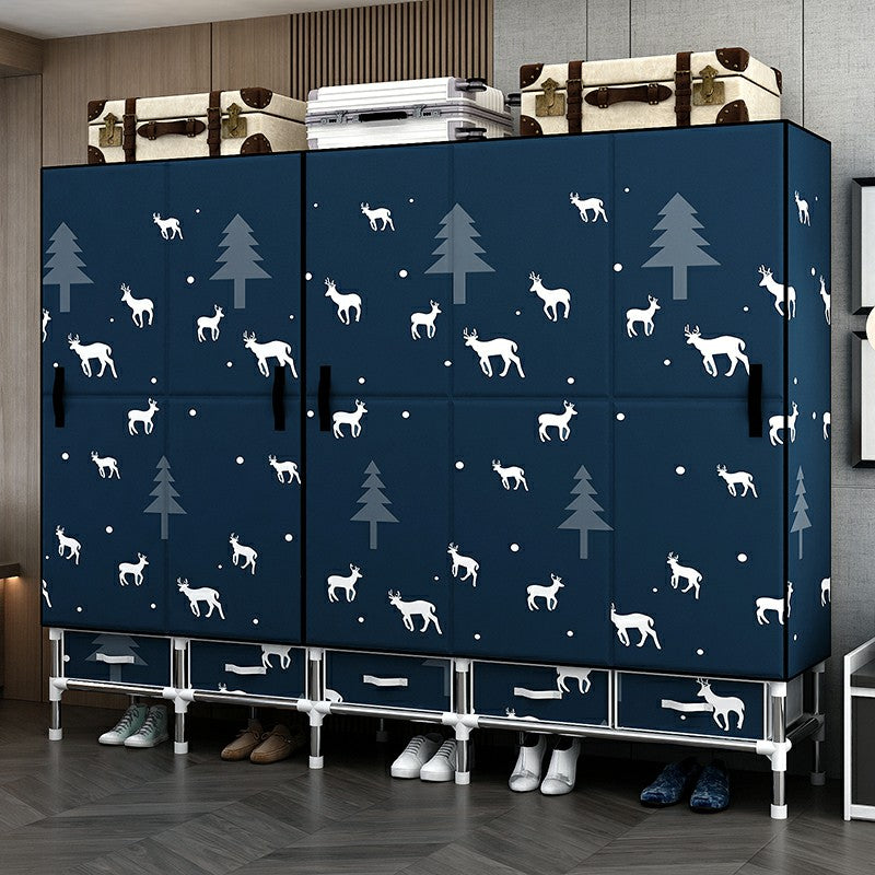 Contemporary Wardrobe Cabinet with Legs Steel Wardrobe Armoire