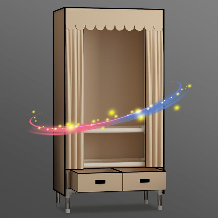 Hinged Wardrobe Closet Contemporary Wardrobe Armoire with Drawer