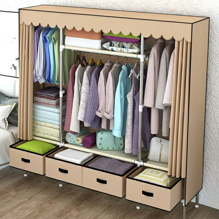 Hinged Wardrobe Closet Contemporary Wardrobe Armoire with Drawer