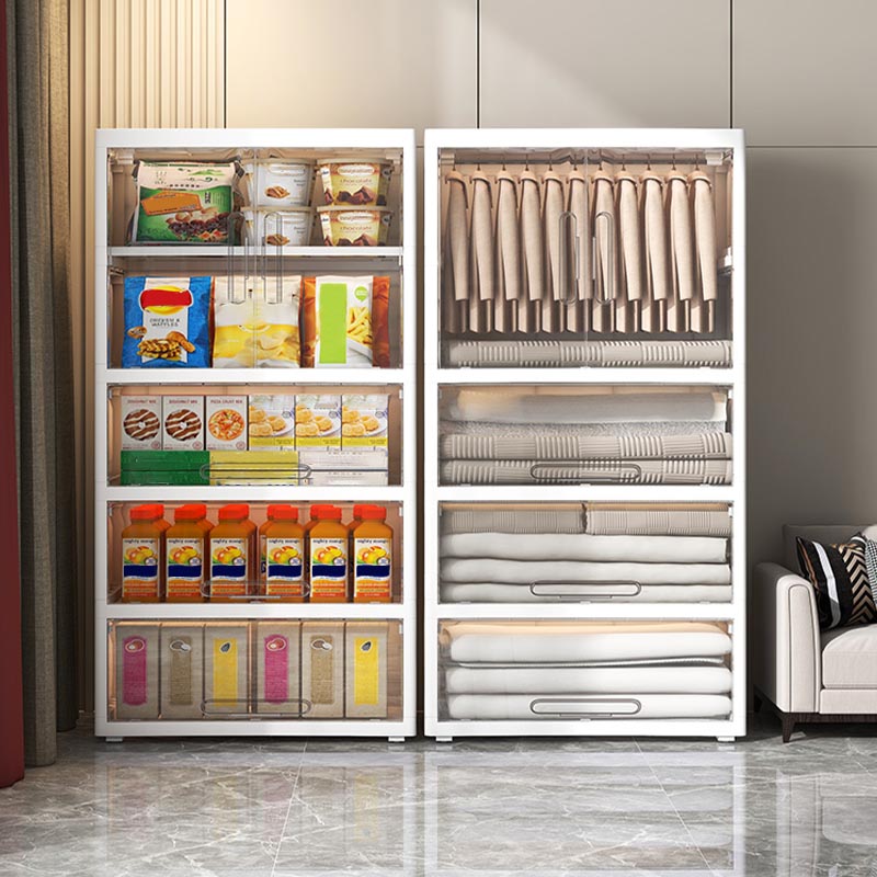 Hinged Wardrobe Armoire with Legs Contemporary Storage Cabinet