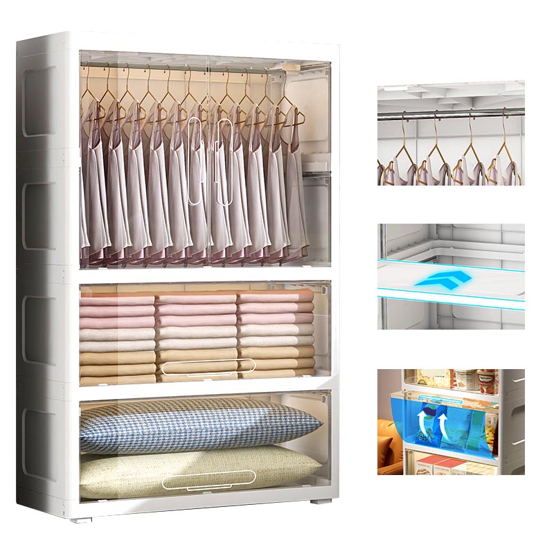 Hinged Wardrobe Armoire with Legs Contemporary Storage Cabinet