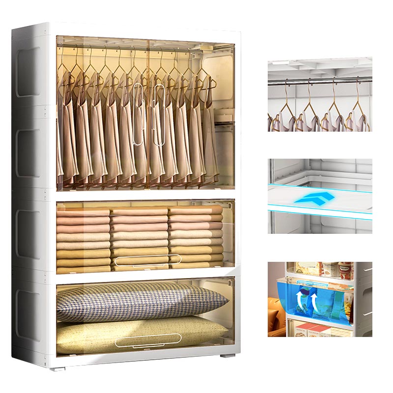 Hinged Wardrobe Armoire with Legs Contemporary Storage Cabinet