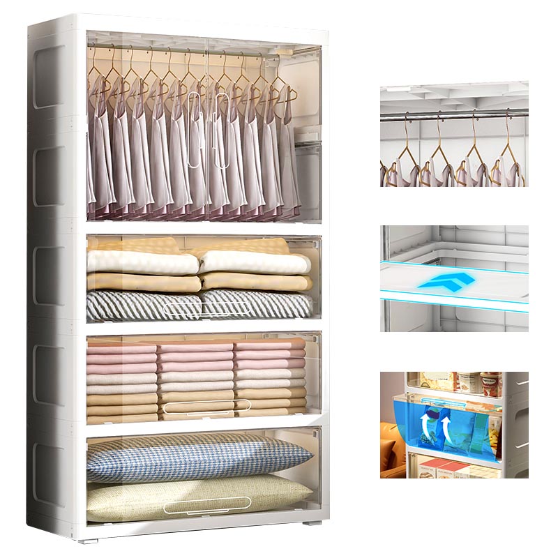 Hinged Wardrobe Armoire with Legs Contemporary Storage Cabinet