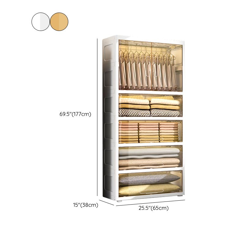 Hinged Wardrobe Armoire with Legs Contemporary Storage Cabinet