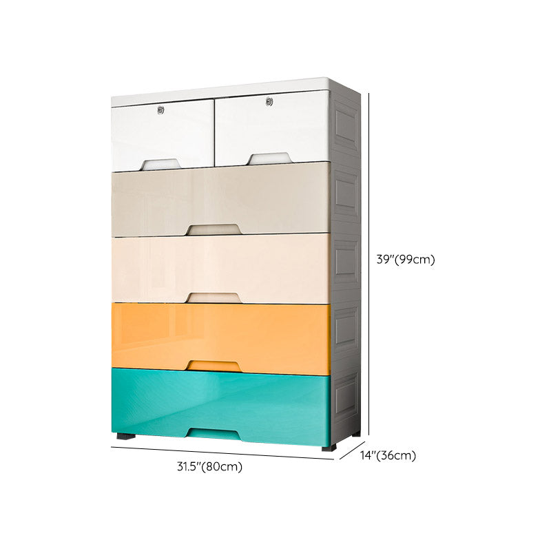 Non-Hanging Wardrobe Armoire Modern Plastic Storage Cabinet with Legs