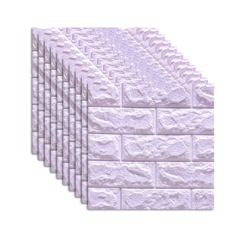 Contemporary Wall Paneling 3D Embossed Mosaic Peel and Press Waterproof Wall Access Panel