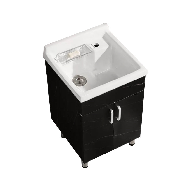 Solid Bath Vanity Set Ceramic Top Freestanding Single Sink Modern Bathroom Vanity