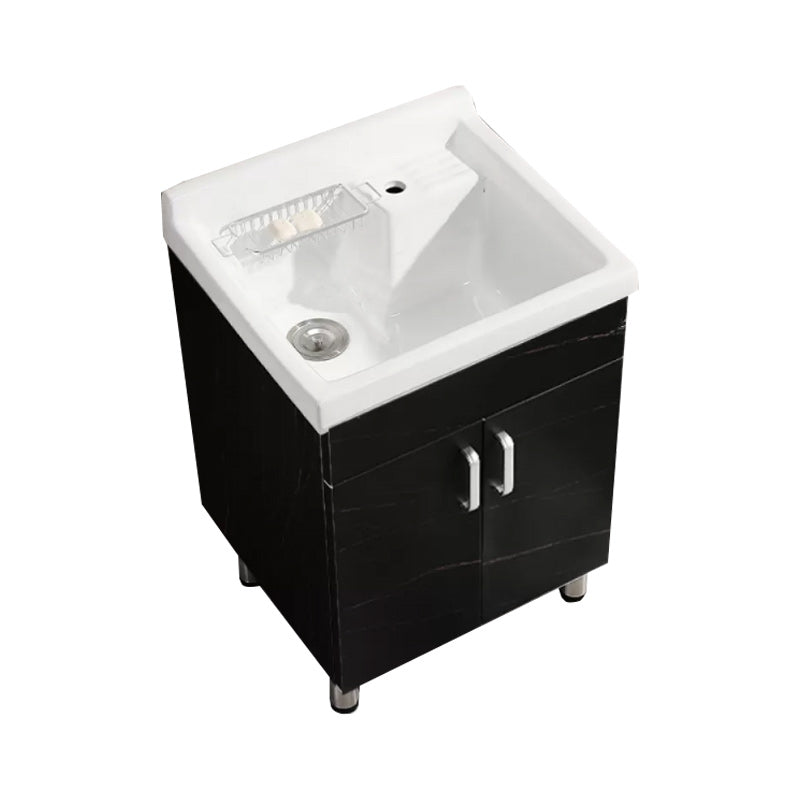 Solid Bath Vanity Set Ceramic Top Freestanding Single Sink Modern Bathroom Vanity