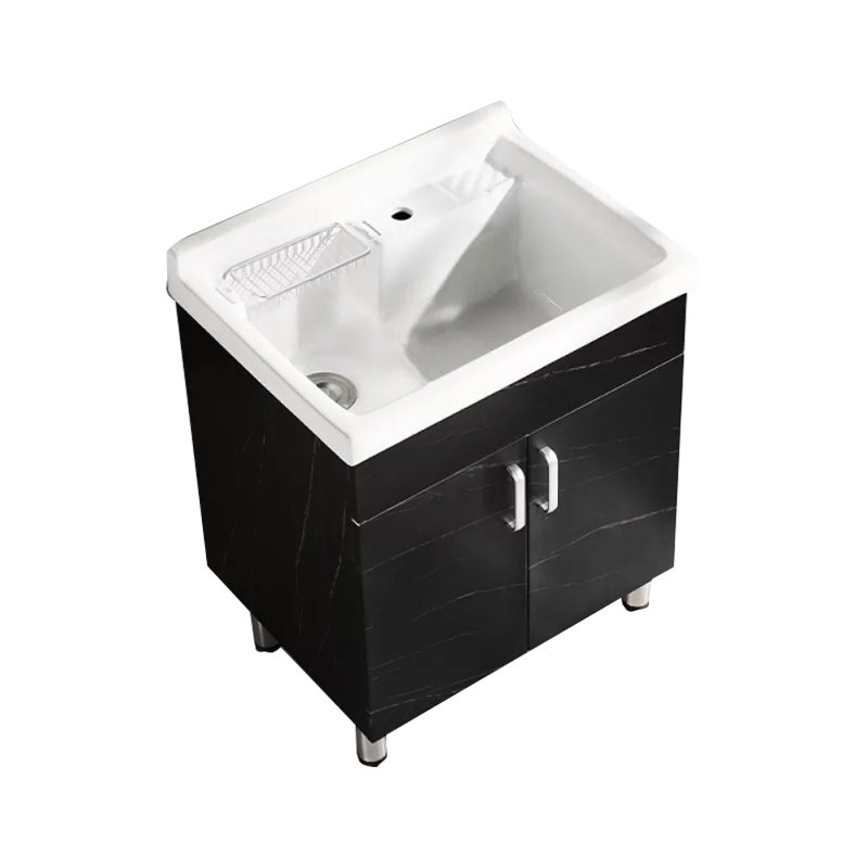 Solid Bath Vanity Set Ceramic Top Freestanding Single Sink Modern Bathroom Vanity