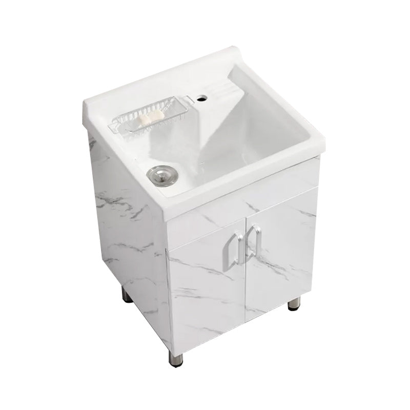 Solid Bath Vanity Set Ceramic Top Freestanding Single Sink Modern Bathroom Vanity