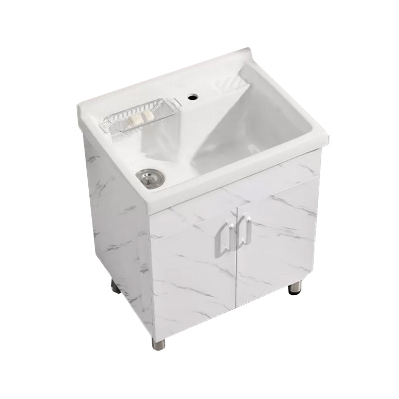 Solid Bath Vanity Set Ceramic Top Freestanding Single Sink Modern Bathroom Vanity