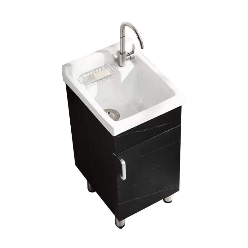 Solid Bath Vanity Set Ceramic Top Freestanding Single Sink Modern Bathroom Vanity