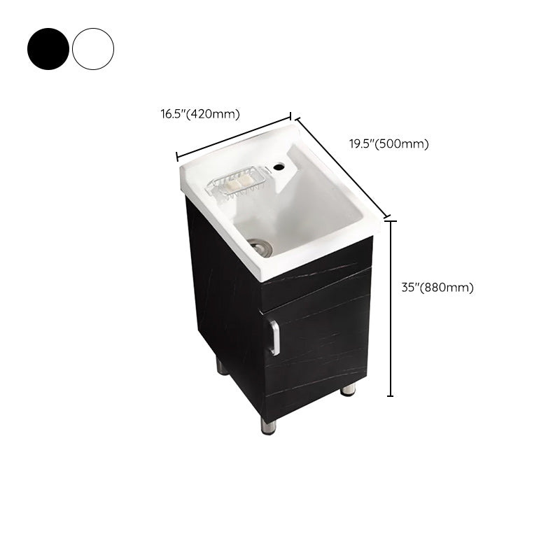 Solid Bath Vanity Set Ceramic Top Freestanding Single Sink Modern Bathroom Vanity