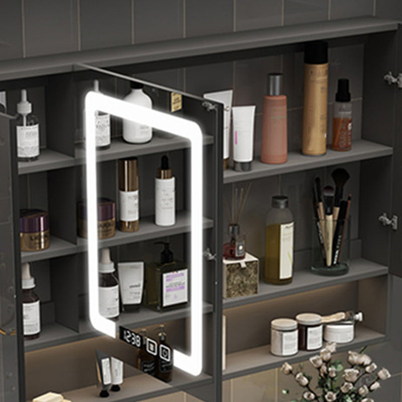 Modern Gray Sink Vanity Wall Mount Vanity Cabinet with Mirror Cabinet