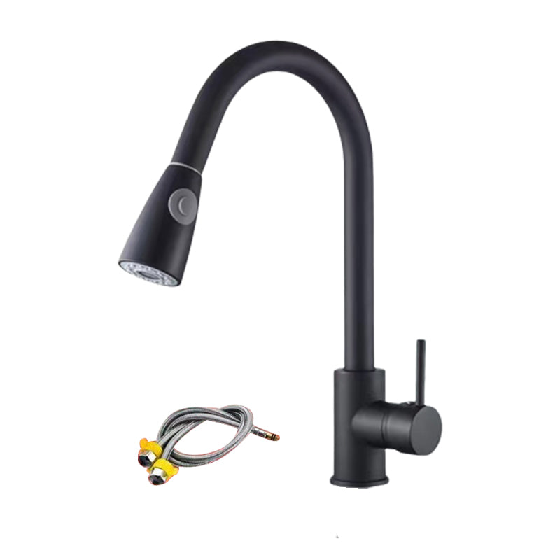 Modern 1-Handle Faucet Stainless Steel Pull down Standard Kitchen Faucet