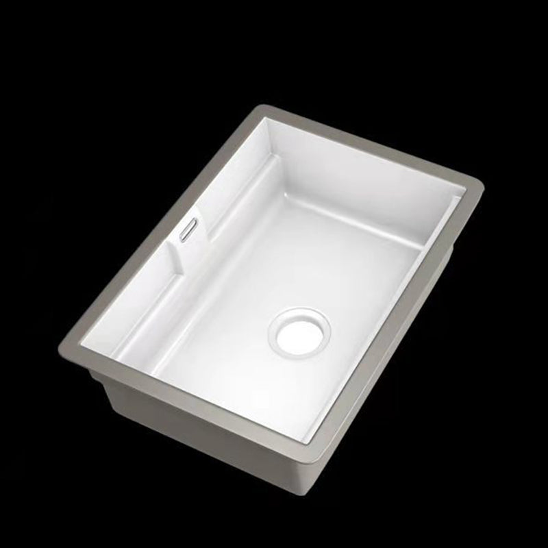 Modern Undermount Vanity Sink Rectangular Porcelain with Overflow and Faucet Vessel