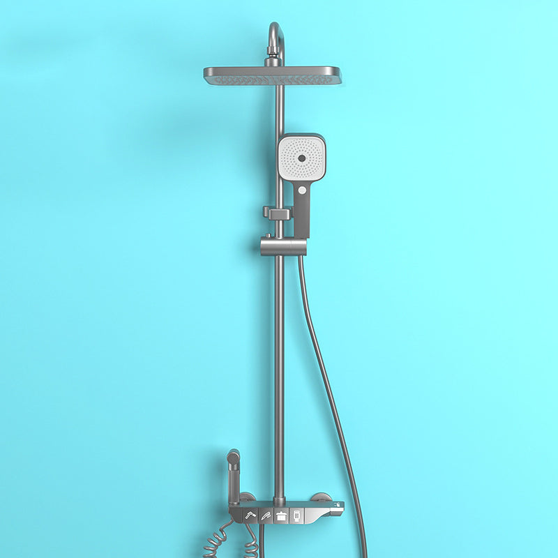 Modern Shower System Wall Mounted Spot Resist Rectangle Shower System with Hand Shower