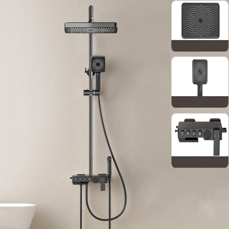 Contemporary Shower System Slide Bar Adjustable Shower Head Wall Mounted Shower Set