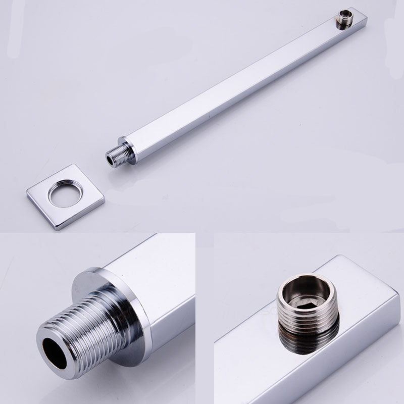 Modern Square Fixed Shower Head with Shower Arm Stainless Steel Wall-Mount Showerhead