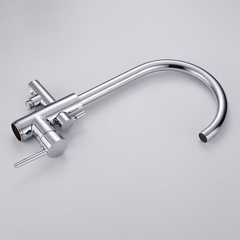 Floor Mounted Metal Freestanding Tub Filler Single Handle Freestanding Faucet with Hose