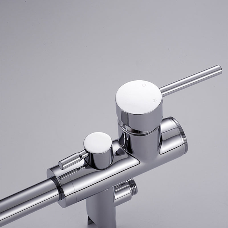 Floor Mounted Metal Freestanding Tub Filler Single Handle Freestanding Faucet with Hose