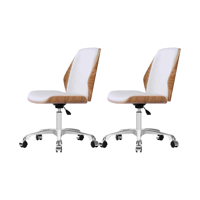 Modern Desk Chair Leather Conference Chair Mid Back Chair with Wheels