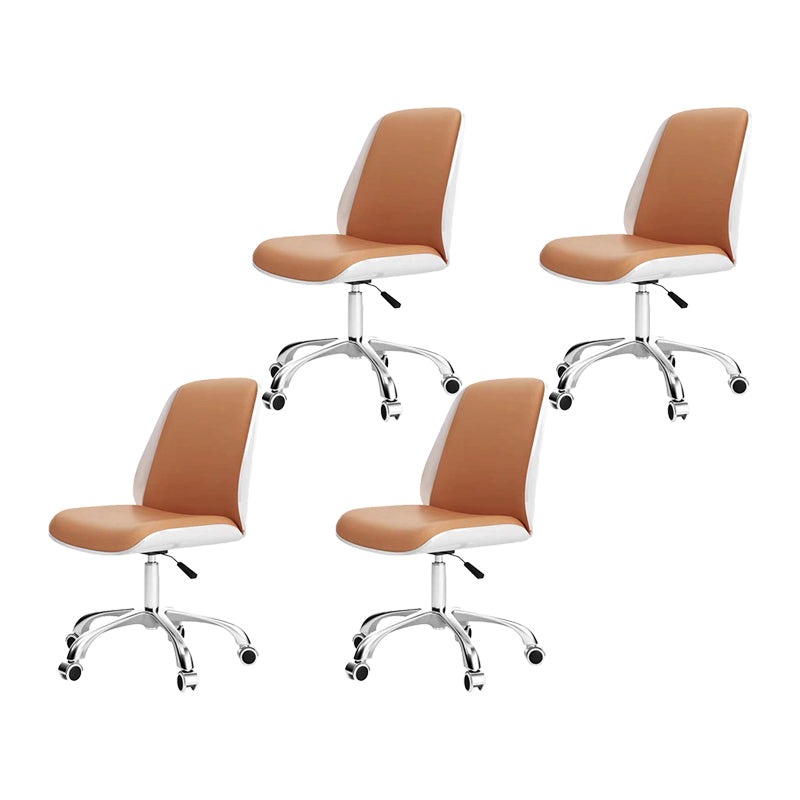Modern Desk Chair Leather Conference Chair Mid Back Chair with Wheels