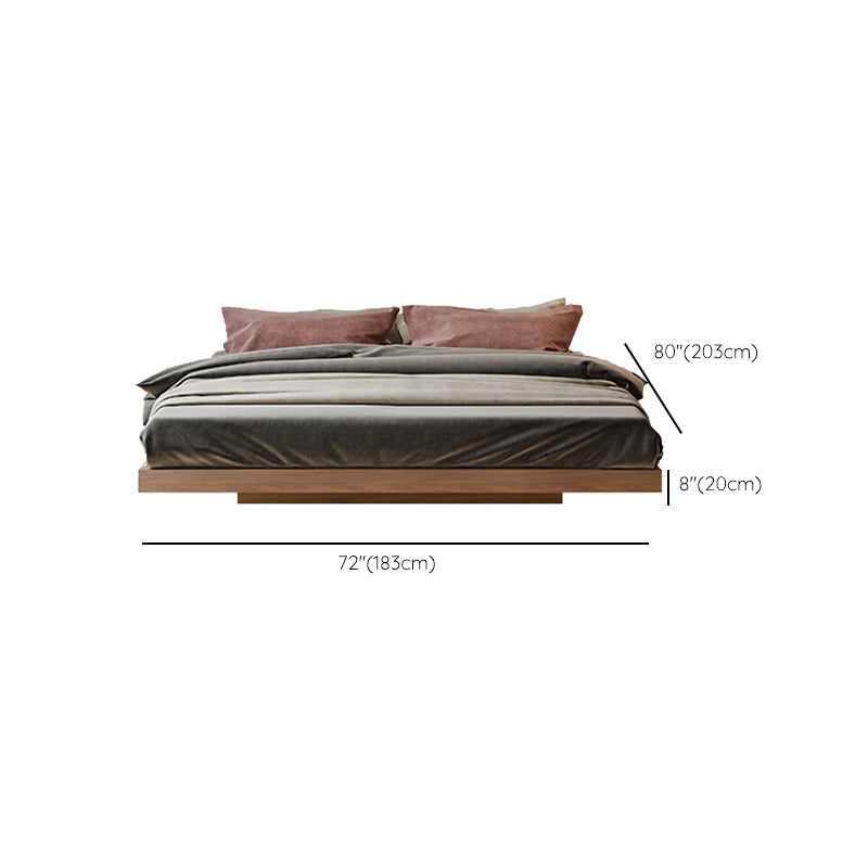 Espresso Platform Bed Frame Solid Wood Platform Bed Mid-Century Modern