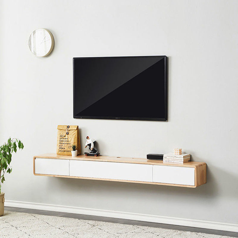 Contemporary Wood TV Console Floating TV Media Stand for Living Room