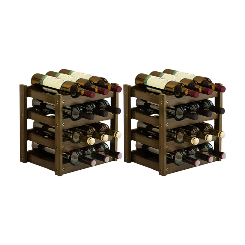 Mid-Century Modern Wine Rack Bottle Tabletop Bamboo Bottle Holder