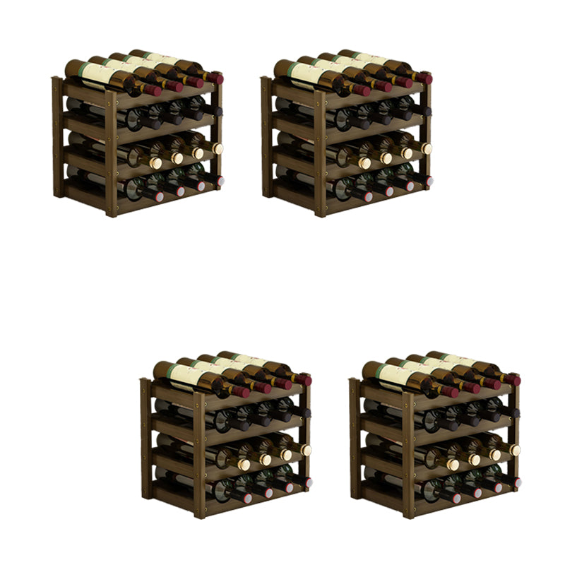 Mid-Century Modern Wine Rack Bottle Tabletop Bamboo Bottle Holder